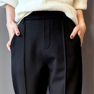 裏起毛ストレッチテーパードパンツ