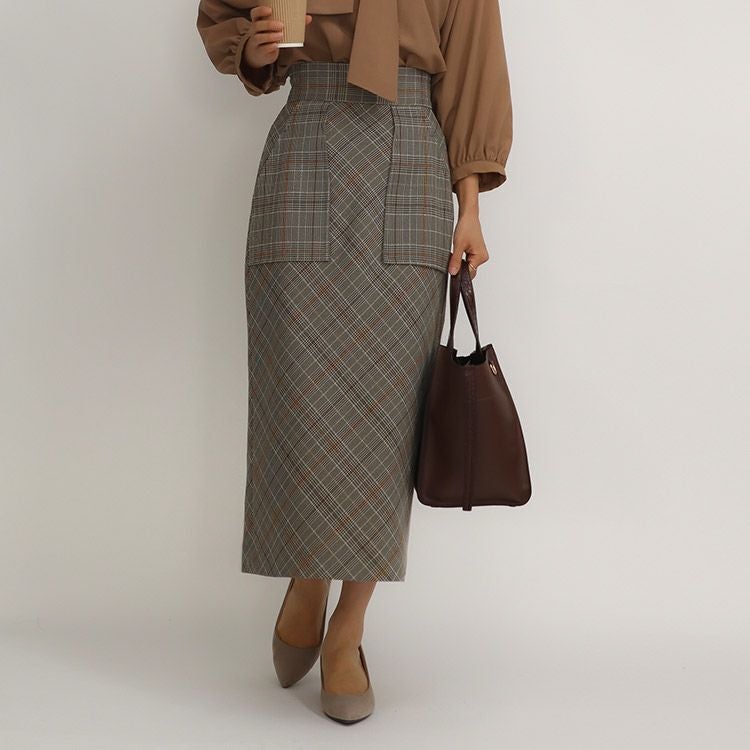 SALE】グレンチェックタイトスカート 小さいサイズ 服 レディース 通販