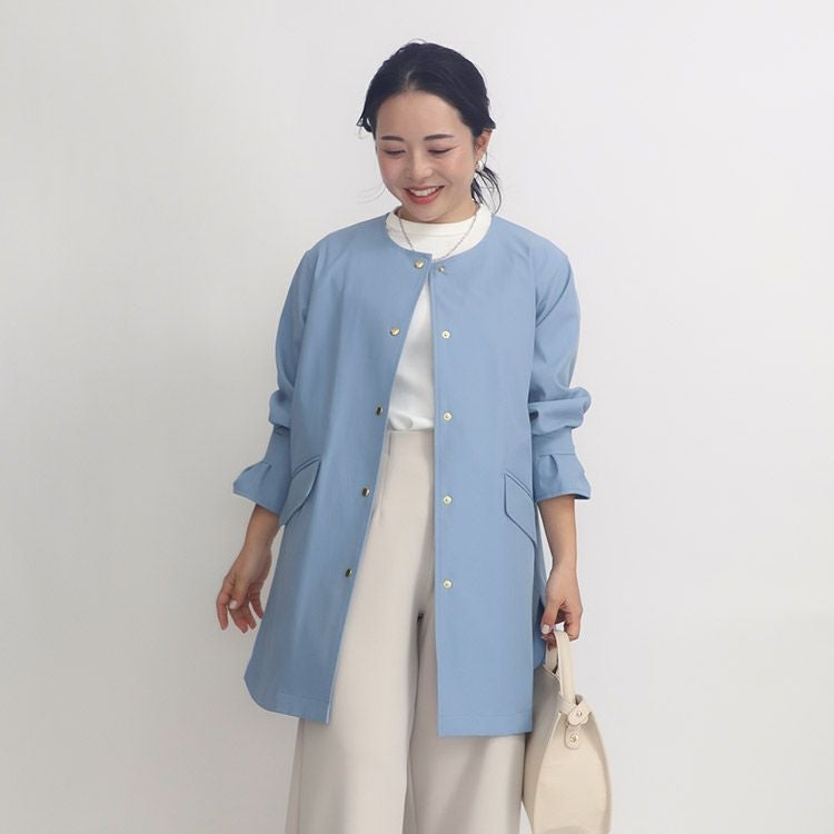 再値下げ】【撥水加工】ノーカラーコート 小さいサイズ 服 レディース 通販