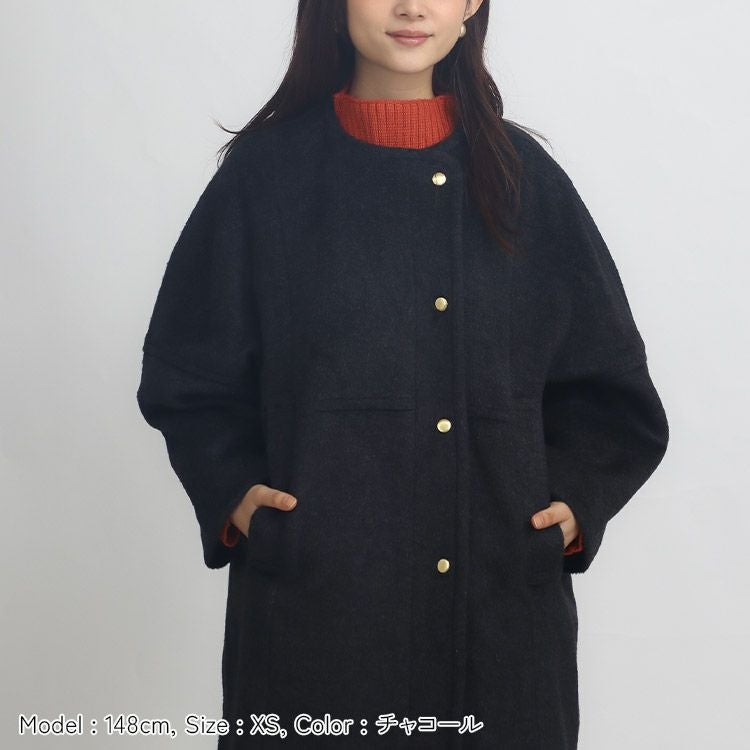 値下げ！2025秋冬新品未使用タグ付き　S357 圧縮ニットシャギーハーフコート SALE】圧縮ニットシャギーハーフコート 小さいサイズ 服 レディース 通販