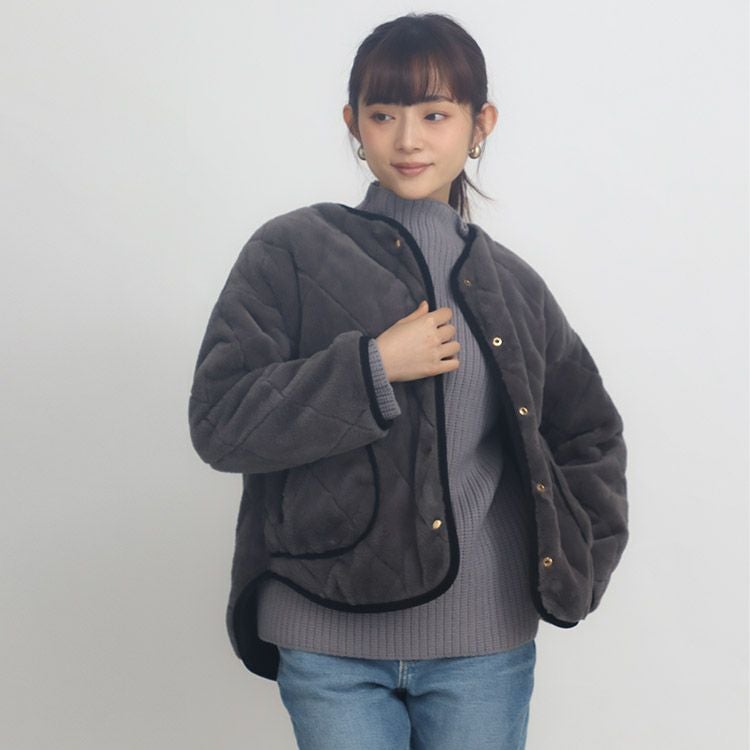 値下げ！2025秋冬新品未使用タグ付き　S357 圧縮ニットシャギーハーフコート SALE】圧縮ニットシャギーハーフコート 小さいサイズ 服 レディース 通販