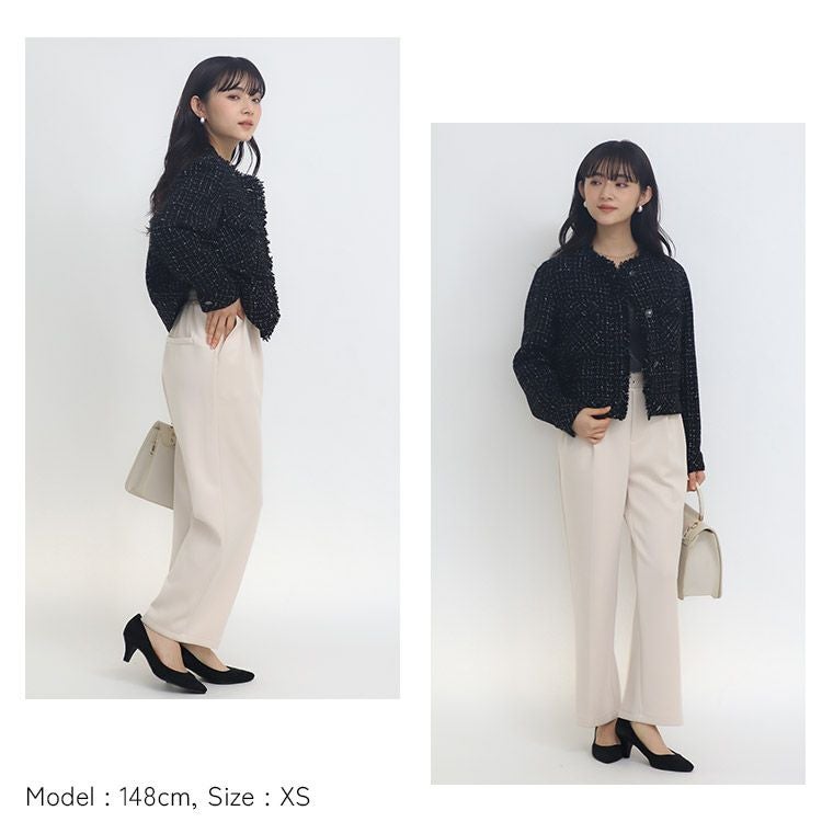 プレセール対象】フリンジツイードジャケット 小さいサイズ 服