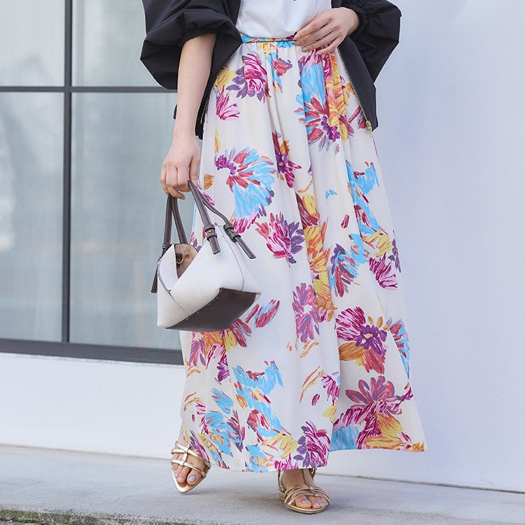 大花プリントスカート