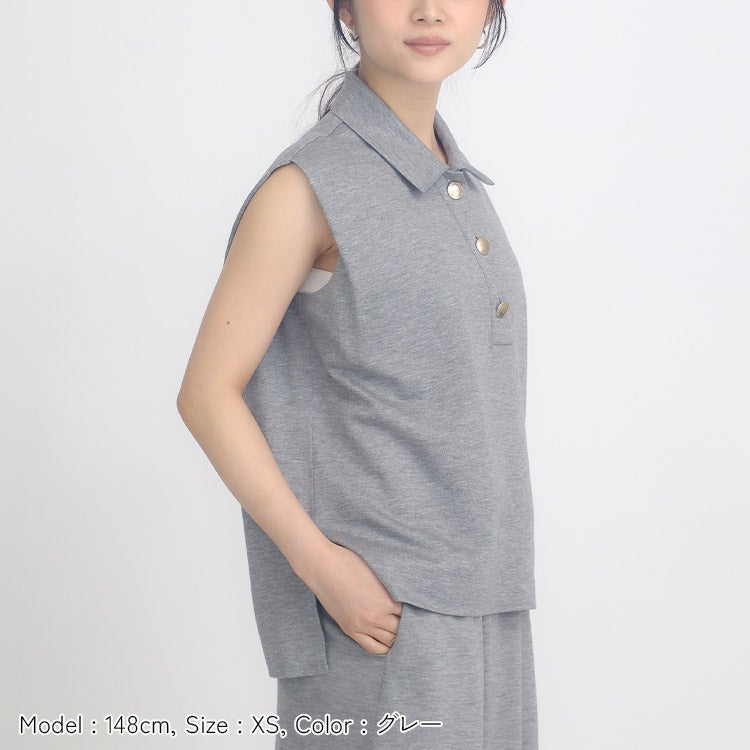 セットアップ可】ノースリーブポロトップス 小さいサイズ 服