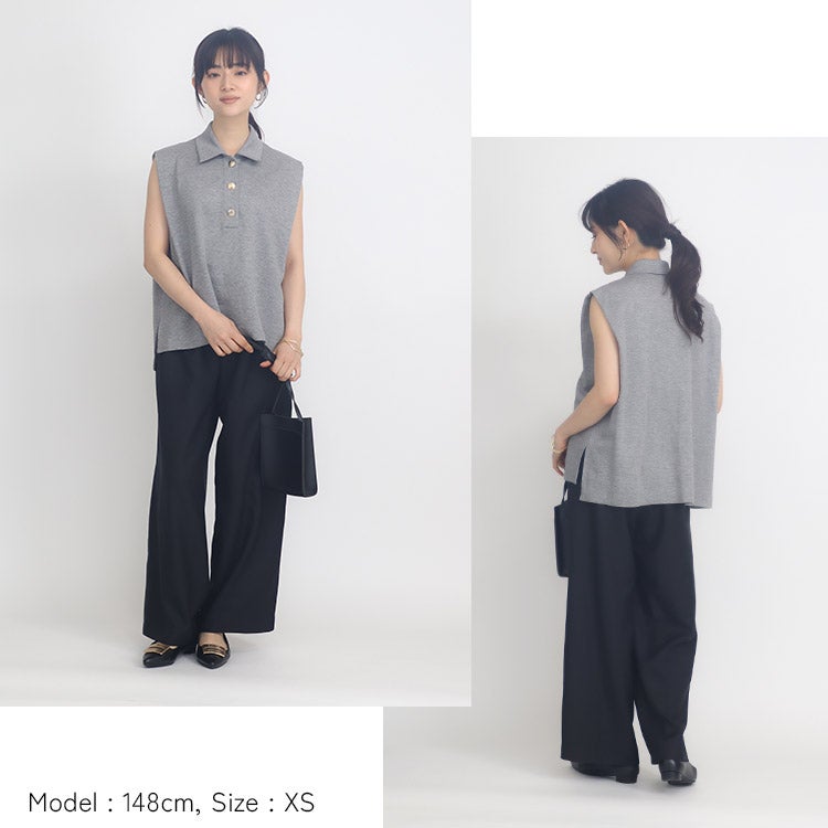 FINAL SALE】【セットアップ可】ノースリーブポロトップス 小さい
