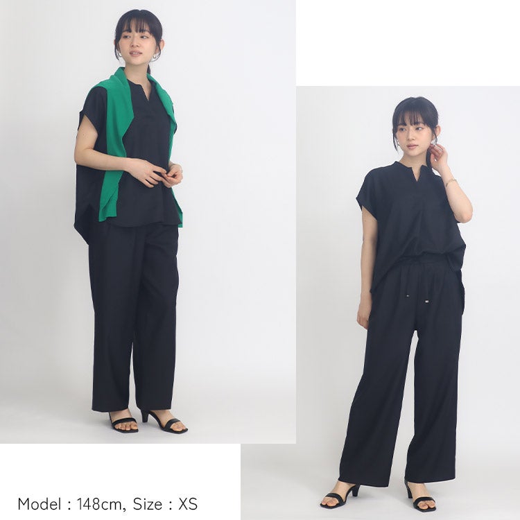 FINAL SALE】【セットアップ可】麻調ツイルスキッパーブラウス 小さい 