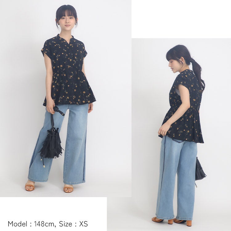 ヴィンテージフラワープリントブラウス 小さいサイズ 服 レディース 通販