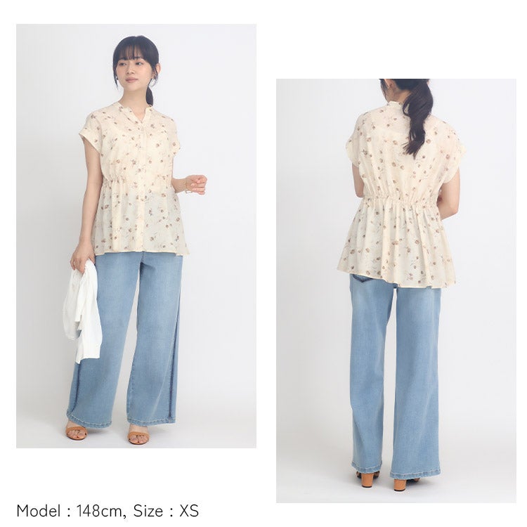 ヴィンテージフラワープリントブラウス 小さいサイズ 服 レディース 通販