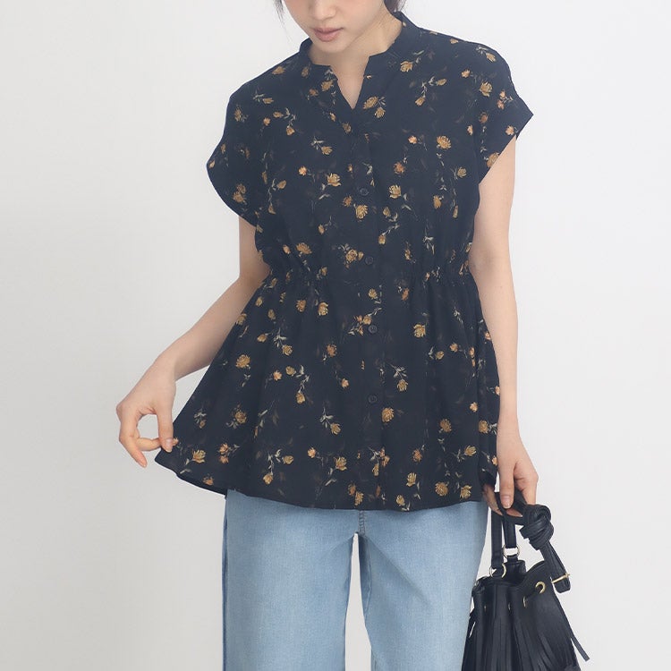 vintage ヴィンテージ プリントシャツ　ブラウス ヴィンテージフラワープリントブラウス 小さいサイズ 服 レディース 通販