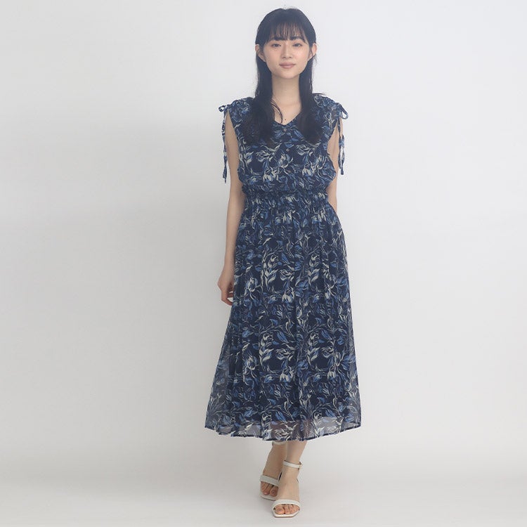 プレセール対象】水彩花柄プリントワンピース 小さいサイズ 服