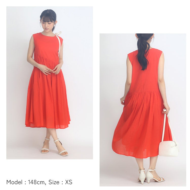 プレセール対象】インド綿ノースリーブワンピース 小さいサイズ 服