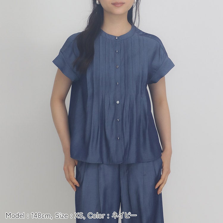 セットアップ可】テンセルデニムライクブラウス 小さいサイズ 服