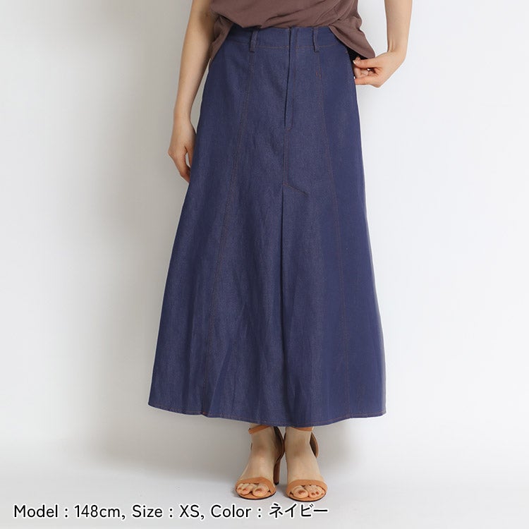 デニム異素材ドッキングスカート 小さいサイズ 服 レディース 通販