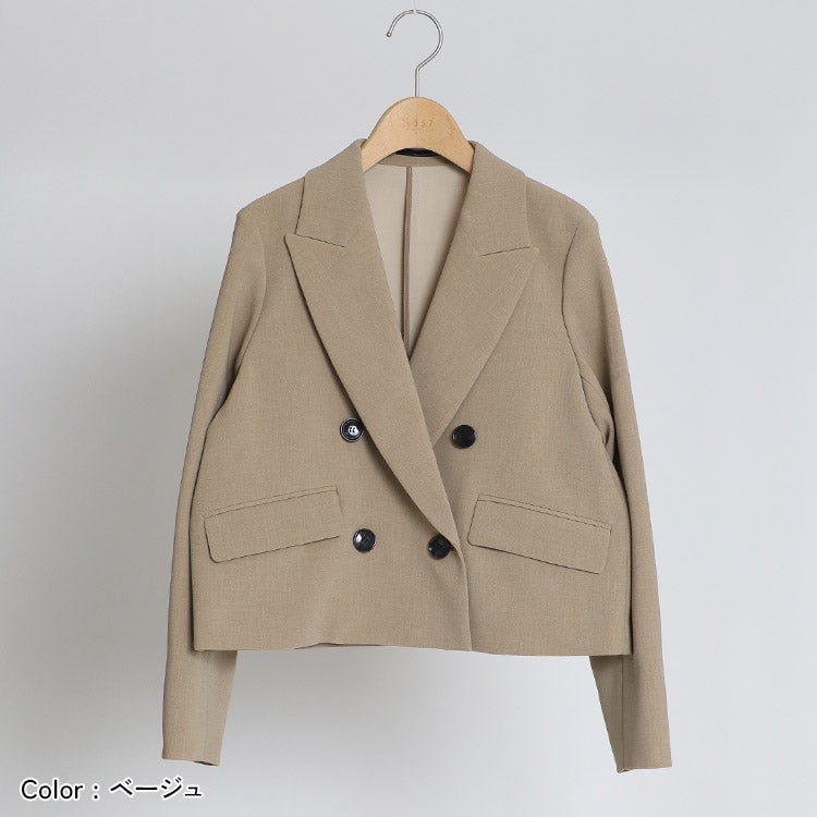 ダブルクロスショート丈ジャケット 小さいサイズ 服 レディース 通販